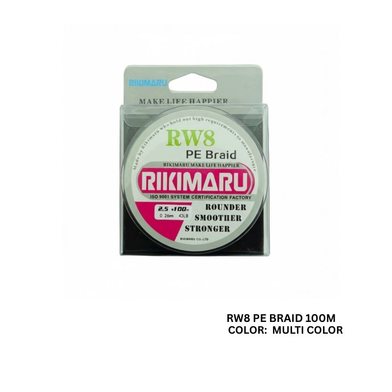 RIKIMARU RW8 PE 100M MULTICOLOR BRAIDS