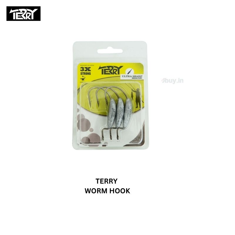 TERRY 3X STRONG WORM HOOKS